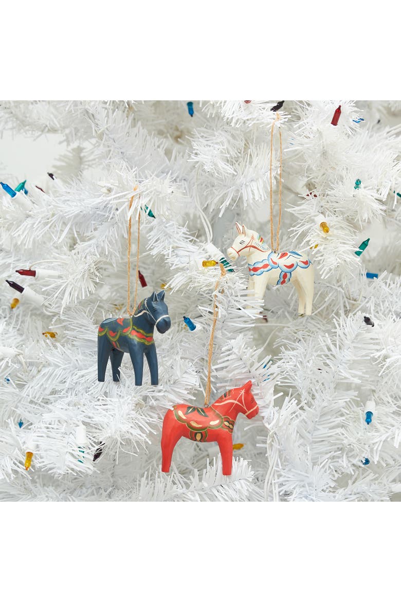 Dala Horse Handmade Ornament Set of 3, Alternate, color, Red