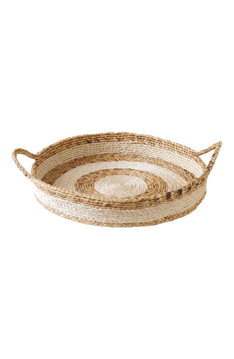 indego africa Natural Banana Leaf and Sisal Tray, Main, color, Natural