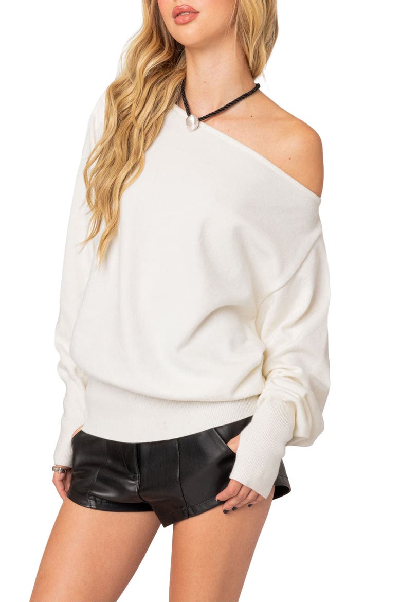 Off the Shoulder Oversize Sweater, Alternate, color, CREAM