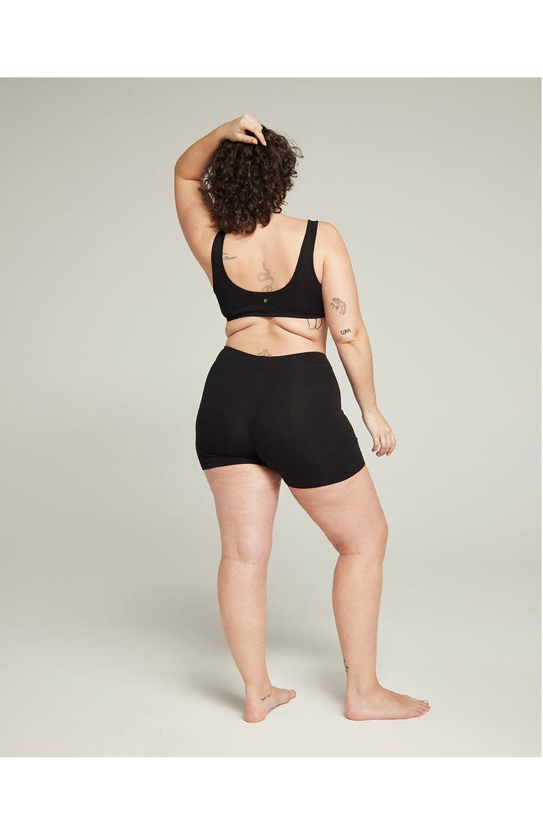 Nudea The Organic Cotton Dip Front Bralette, Alternate, color, Black