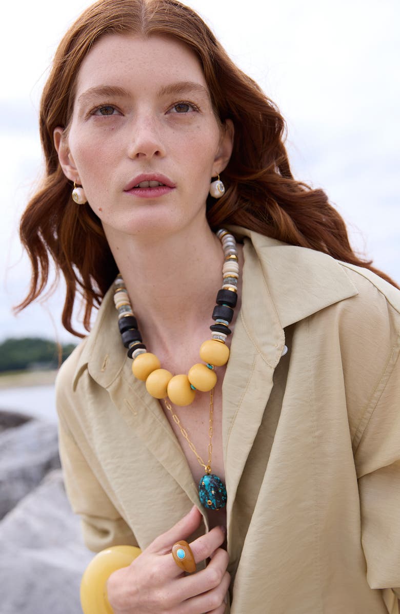 Lizzie Fortunato Manami Pendant Necklace, Main, color, Turquoise