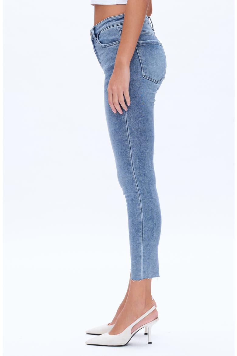 Raw Hem Mid Rise Ankle Skinny Jeans, Alternate, color, SKY BLUE