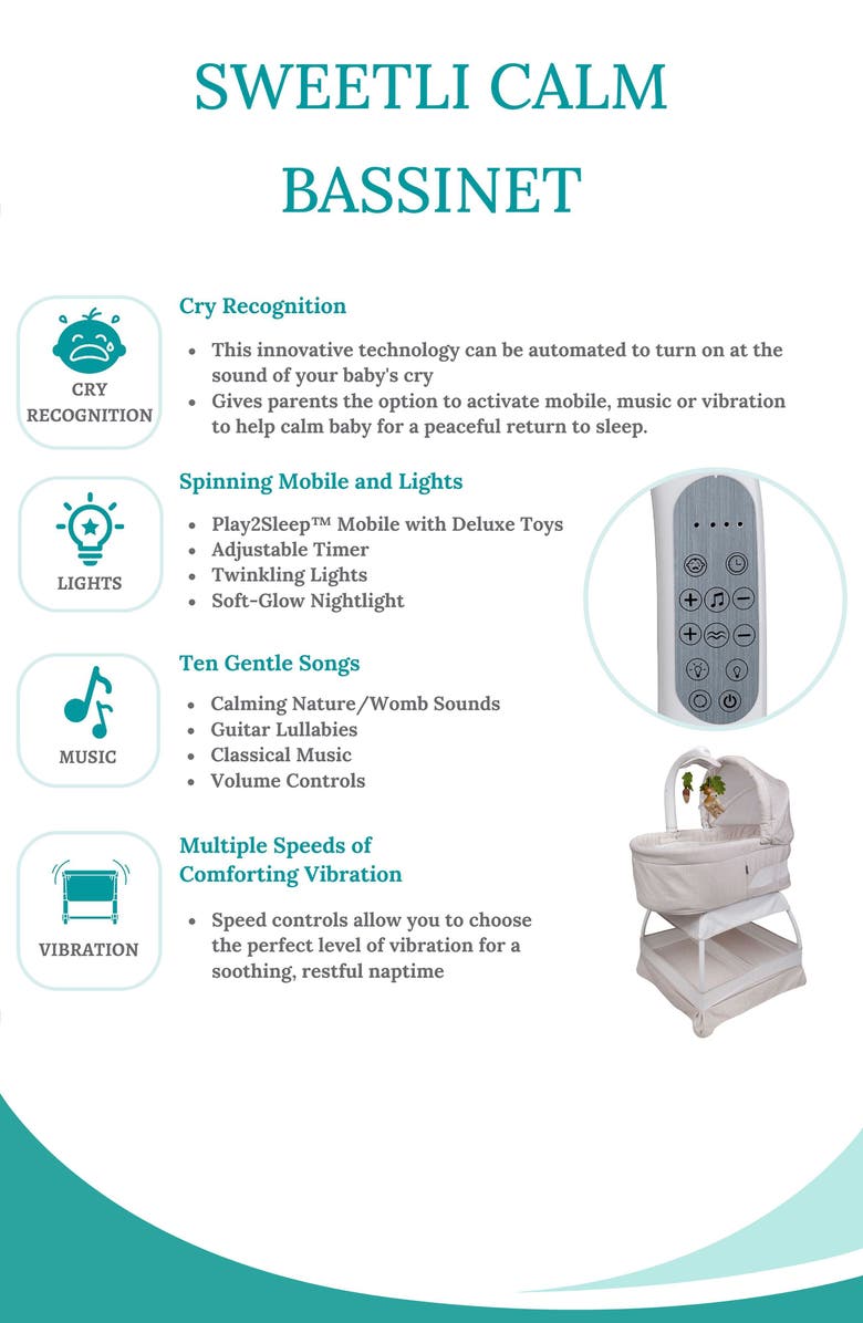 Little Partners TrüBliss<sup>™</sup> Sweetli Calm Bassinet, Alternate, color, Wheat Melange