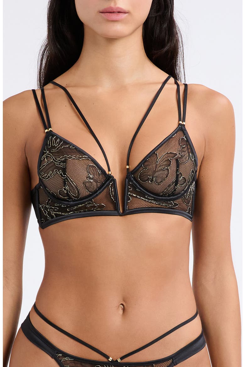 After Midnight Classique Strappy Underwire Bra, Main, color, BLACK
