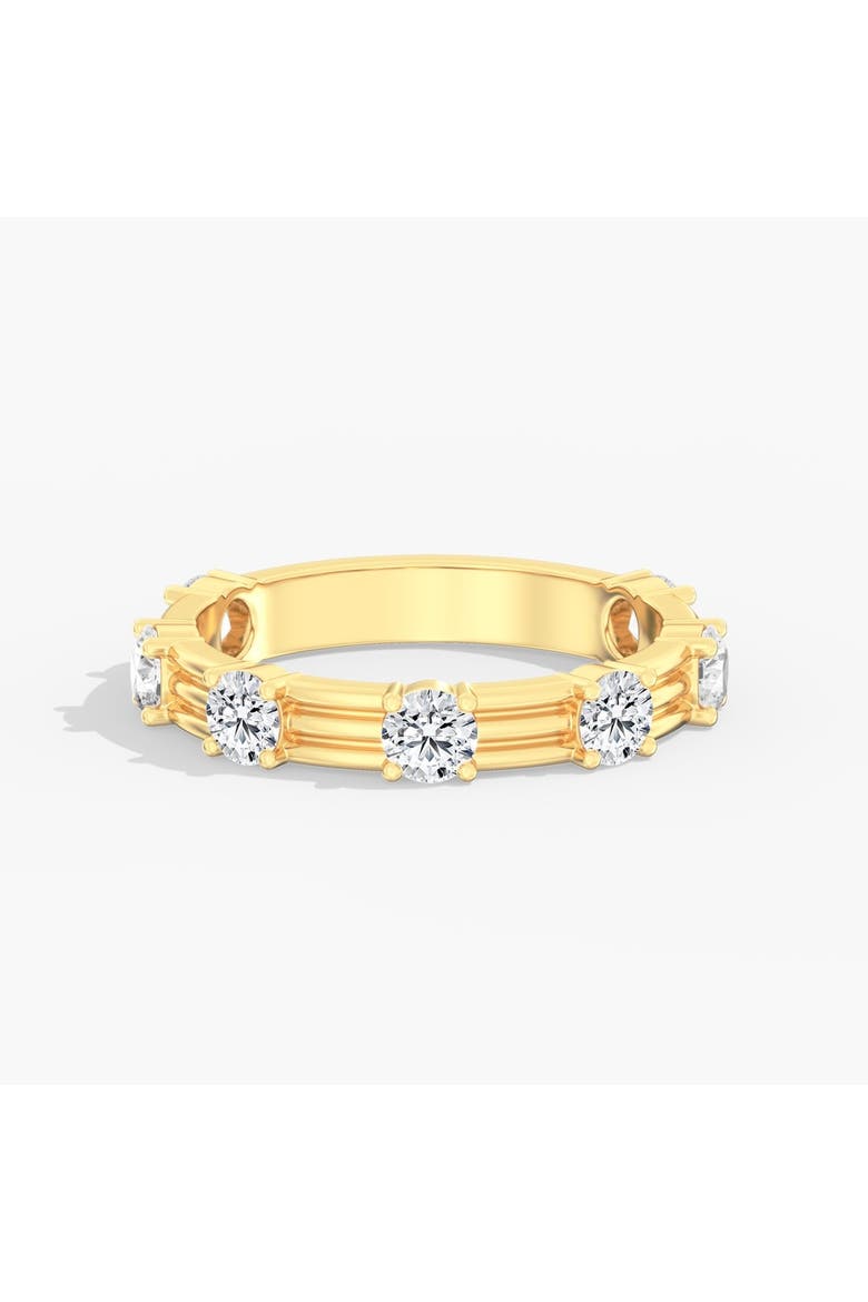 Round Ribbed Gold Lab Diamond Band in 14K, Main, color, Yellow Gold