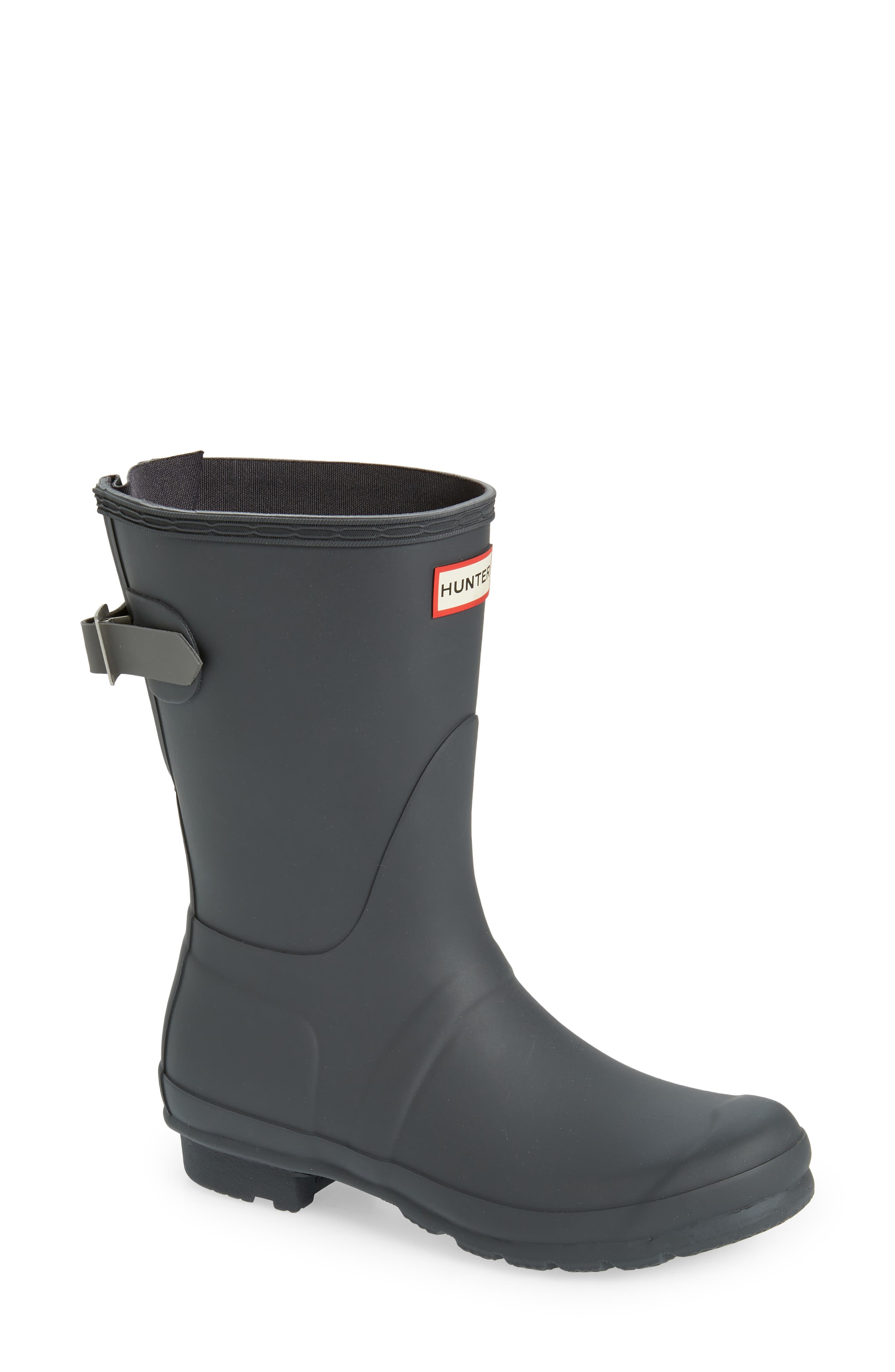 Hunter Original Short Back Adjustable Rain Boot In Silver
