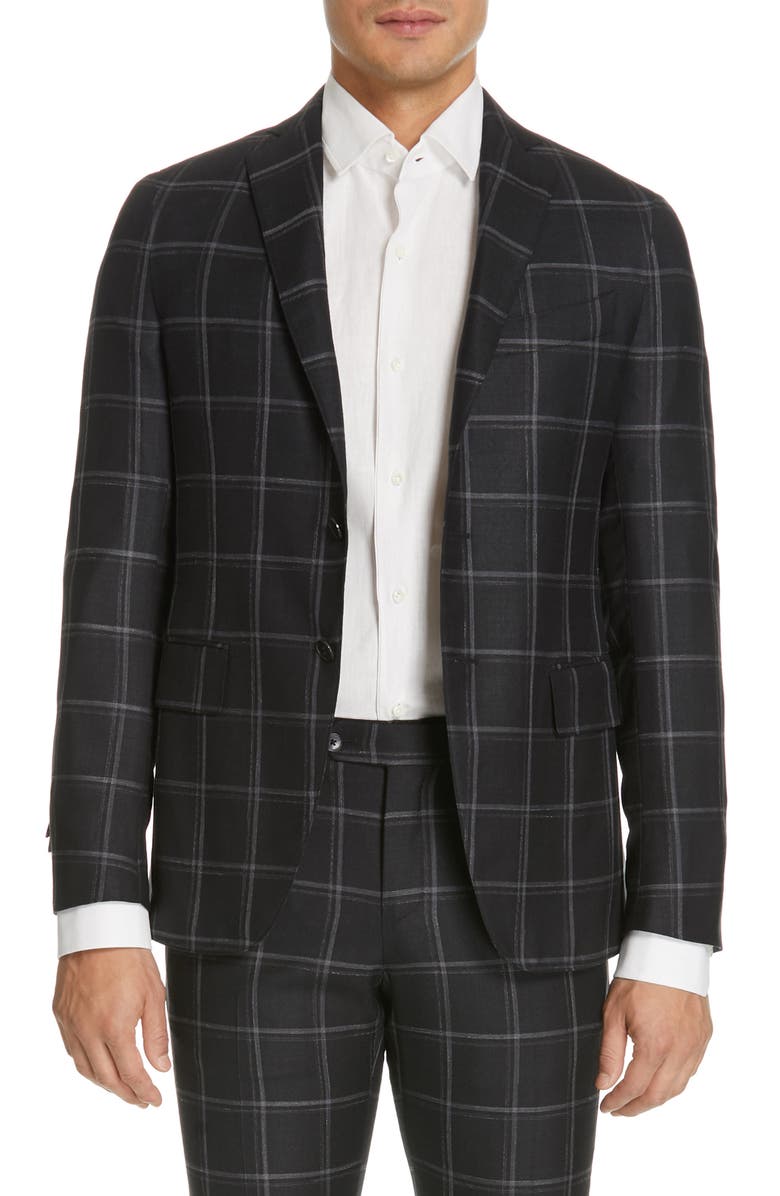 Eidos Deven Trim Fit Windowpane Sport Coat, Main, color,