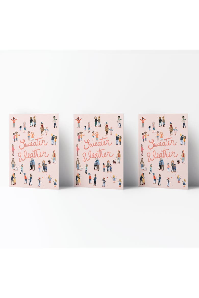Fall/Halloween Greeting Card Pack Sets (3 ct) Sweater Weather, Main, color, Multi-Pack