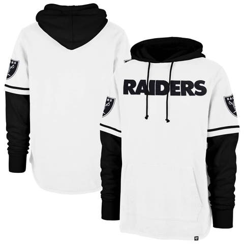 Men's '47 White Las Vegas Raiders Trifecta Shortstop Pullover Hoodie