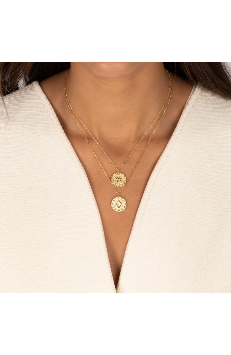 BY ADINA EDEN Solid Chai Coin Pendant Necklace | Nordstrom