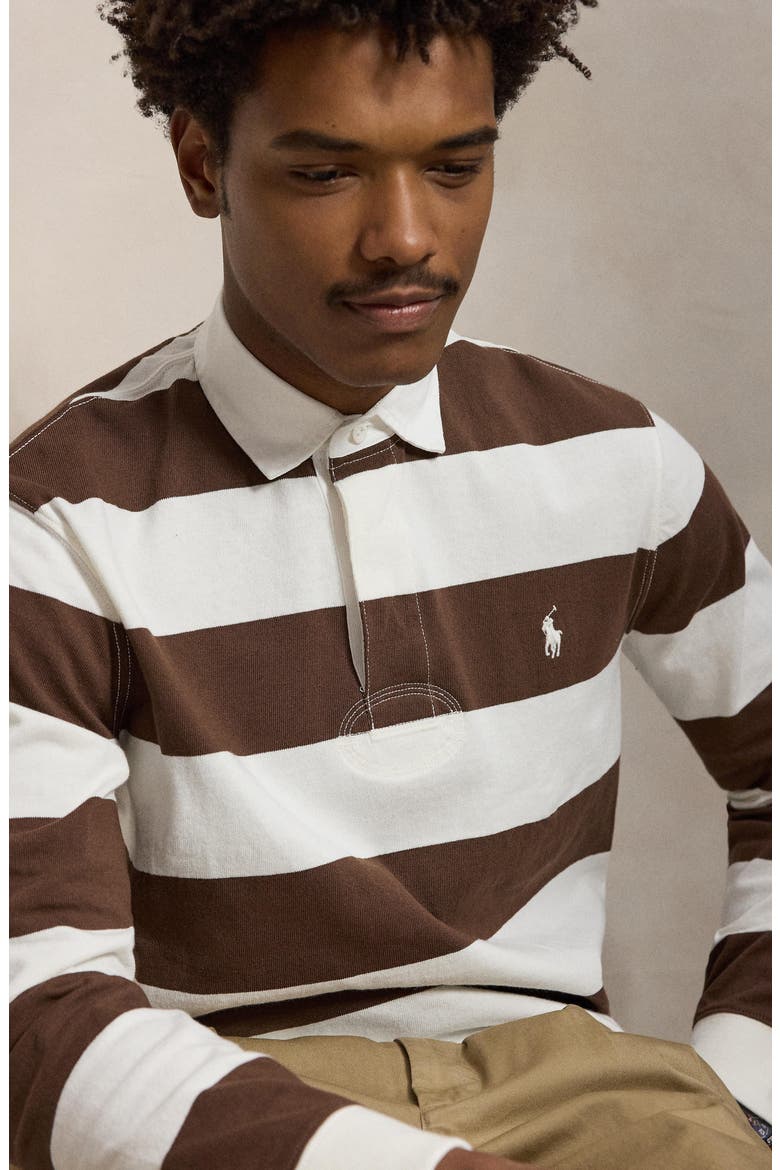 Stripe Long Sleeve Rugby Shirt, Alternate, color, CREAM MULT
