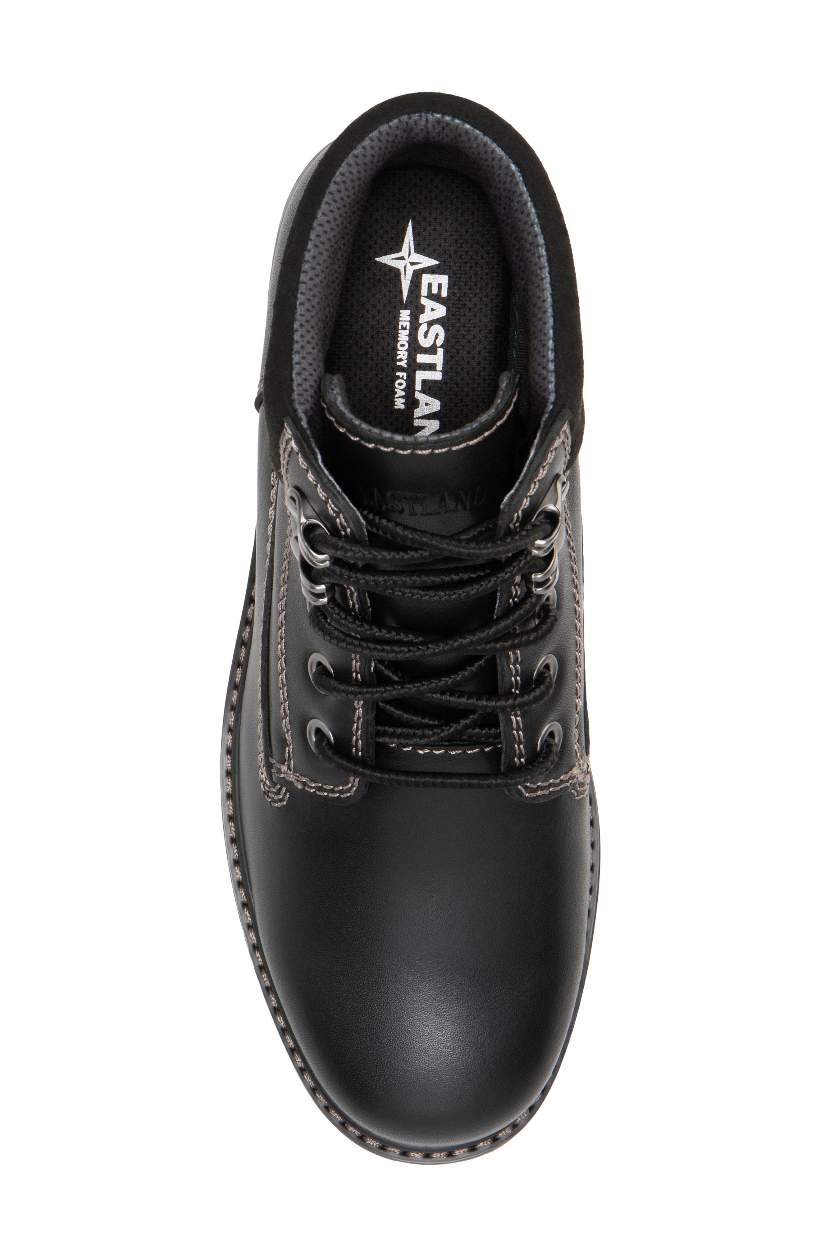 Edina Leather Hiking Boot, Alternate, color, BLACK