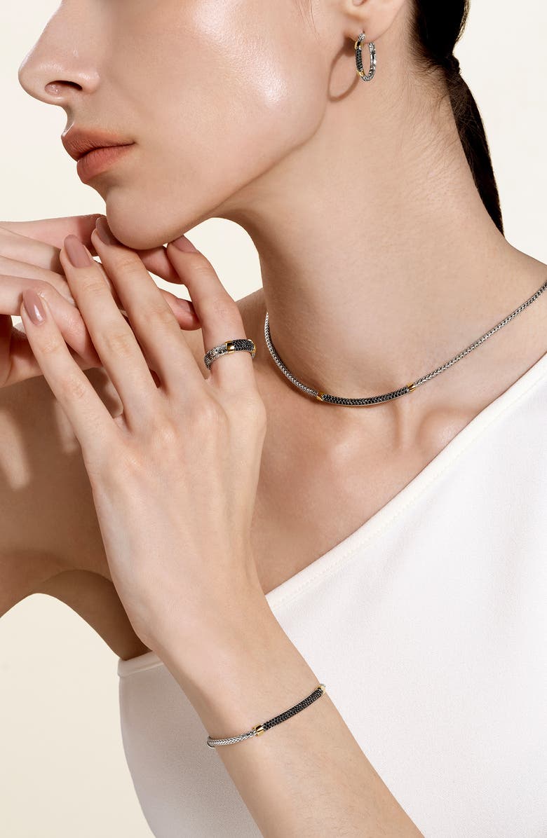 John Hardy JH Essentials Sapphire Pavé Bracelet, Alternate, color, Silver/ Gold/ Black Sapphire