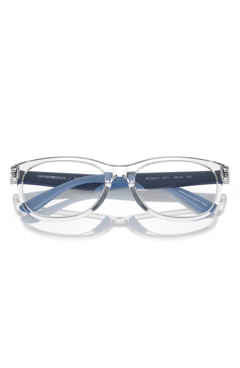 Emporio Armani 49mm Pillow Optical Glasses, Alternate, color, Shiny Crystal / Demo Lens
