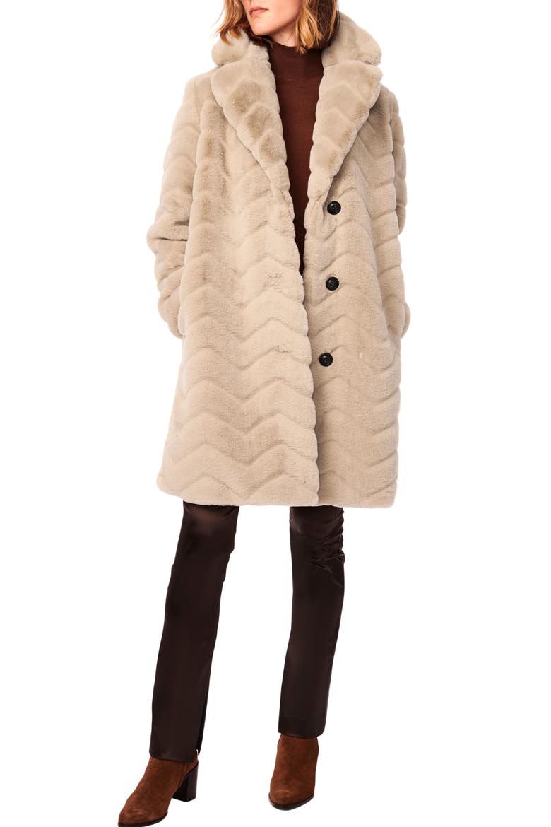 Faux Fur Coat, Alternate, color, TAN