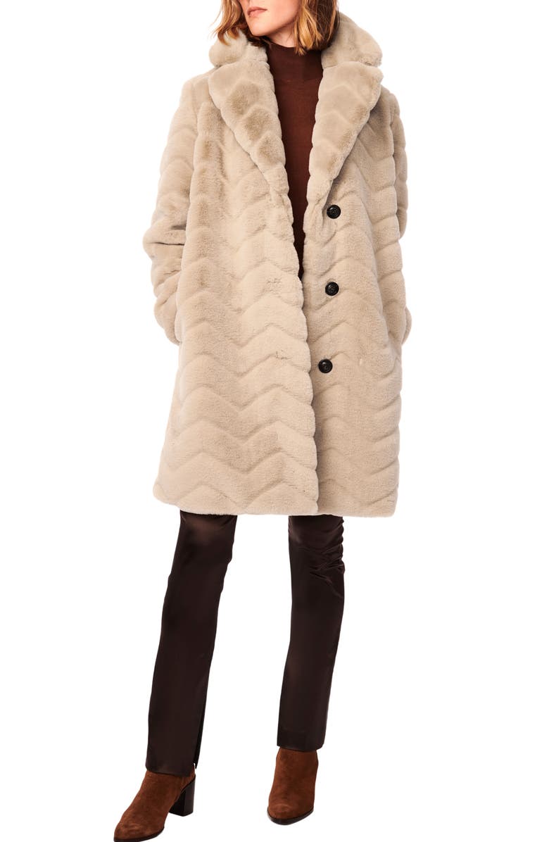 Bernardo Faux Fur Coat, Alternate, color, Tan