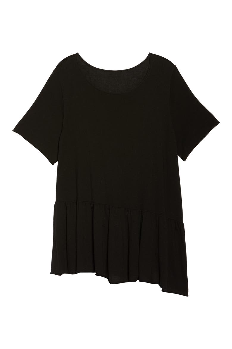 Peplum Top, Alternate, color, BLACK