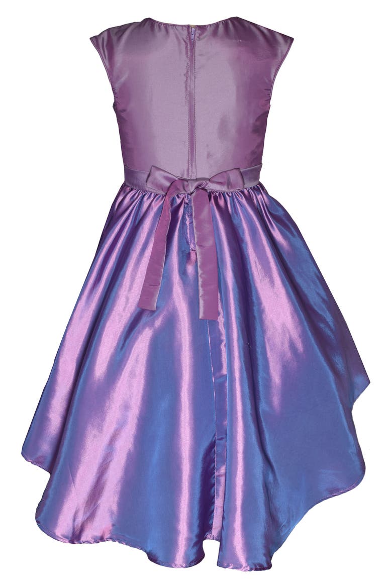 Kids' Sequin Taffeta High/Low Party Dress, Alternate, color, LAVENDER