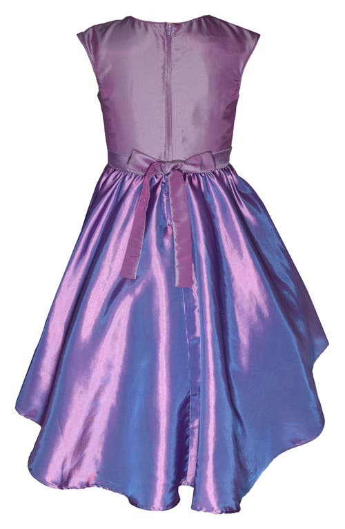 Iris & Ivy Kids' Sequin Taffeta High/low Party Dress In Lavender