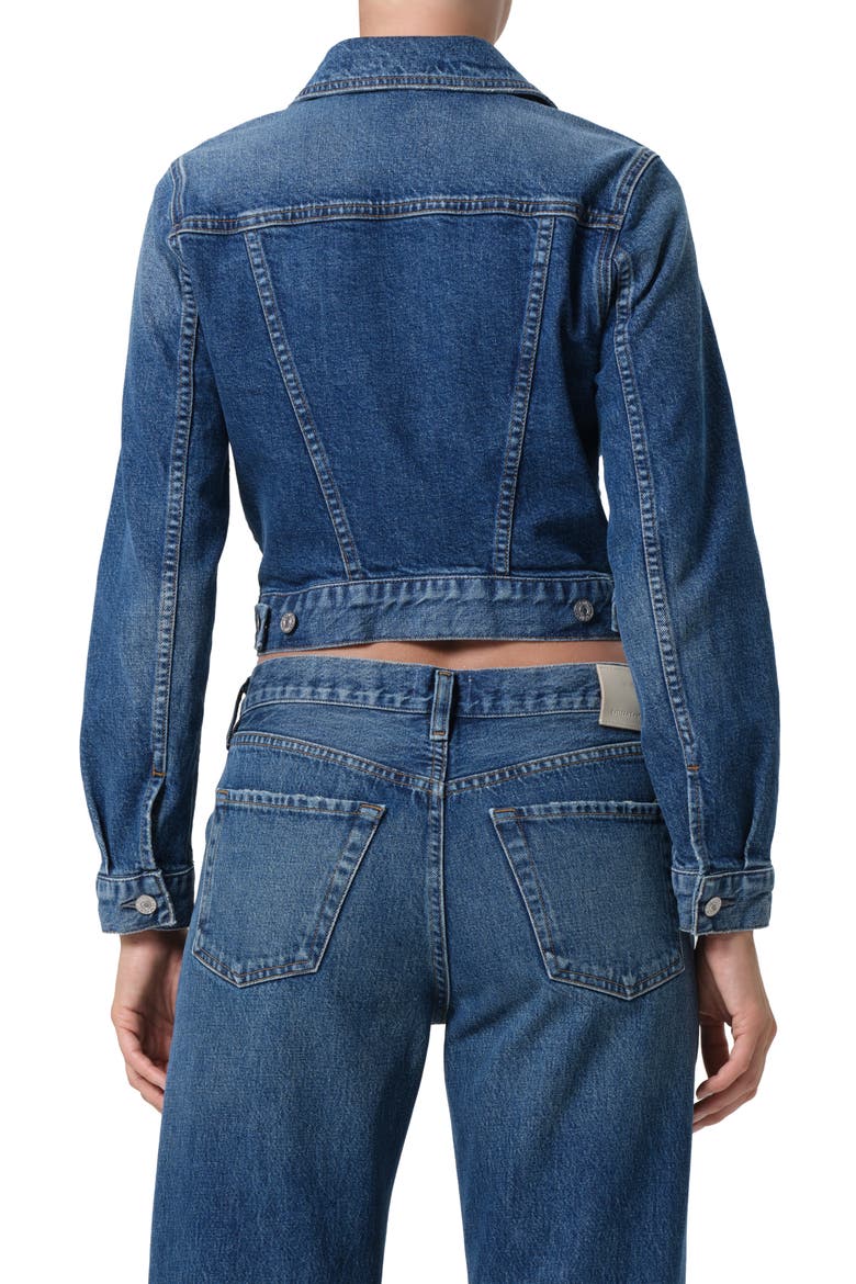 Charisse Shrunken Denim Jacket, Alternate, color, BRIAR DARK INDIGO