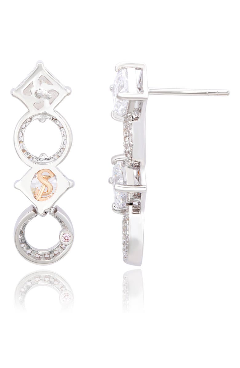 SUZY LEVIAN Sterling Silver CZ Link Drop Earrings, Alternate, color, Silver