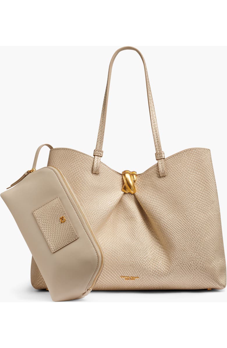 Donna Karan New York Cambric Snake Tote, Main, color, Metallic Bone