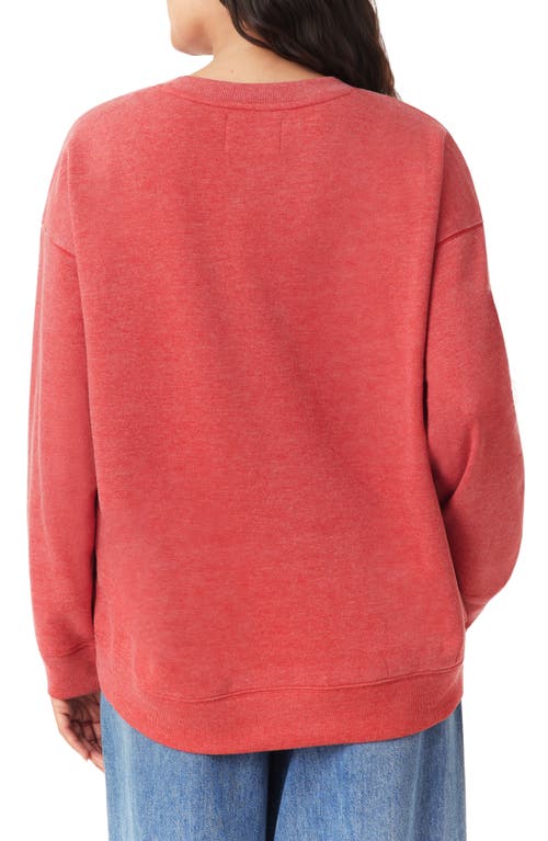 C&c California C & C California Nora Burn Embroidered Critter Fleece Sweatshirt In Red