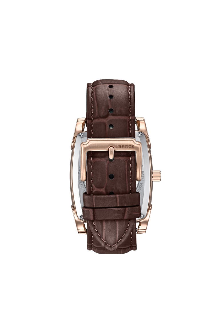 Valentin Mens Automatic Watch with Date, Alternate, color, Brown