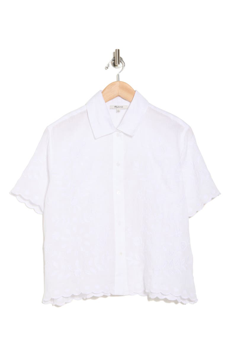 Madewell Scallop Crop Button-Up Utility Shirt, Alternate, color,