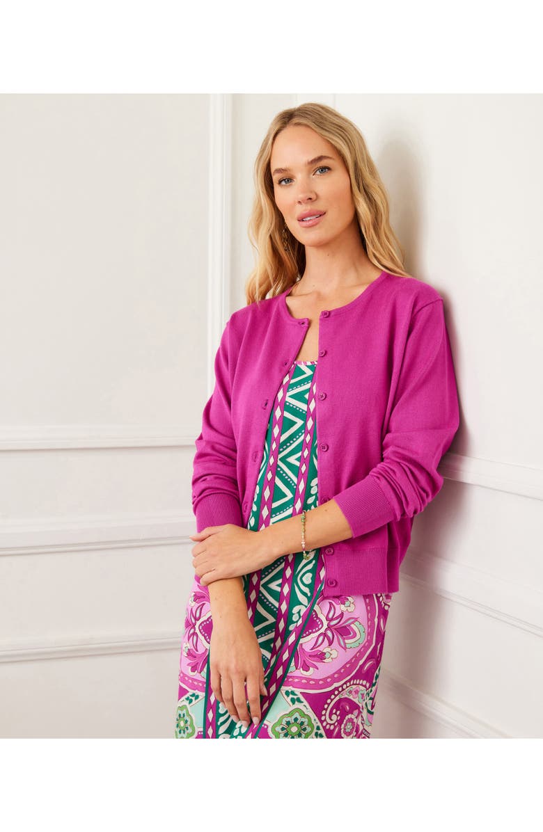 Karen Kane Rib Cardigan, Alternate, color, Orchid