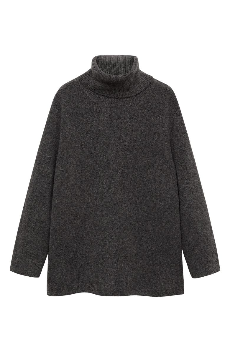 MANGO Turtleneck Sweater, Main, color, Charcoal