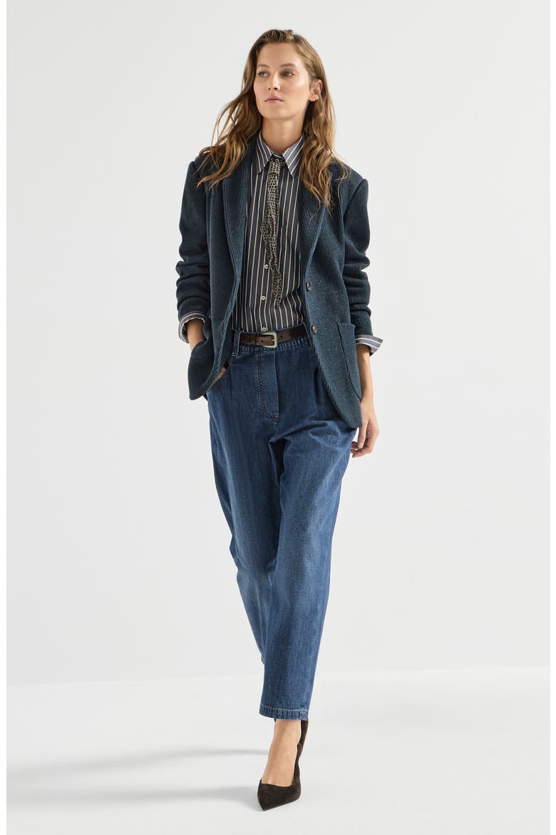 Lightweight denim five-pocket trousers, Alternate, color, Dark Denim