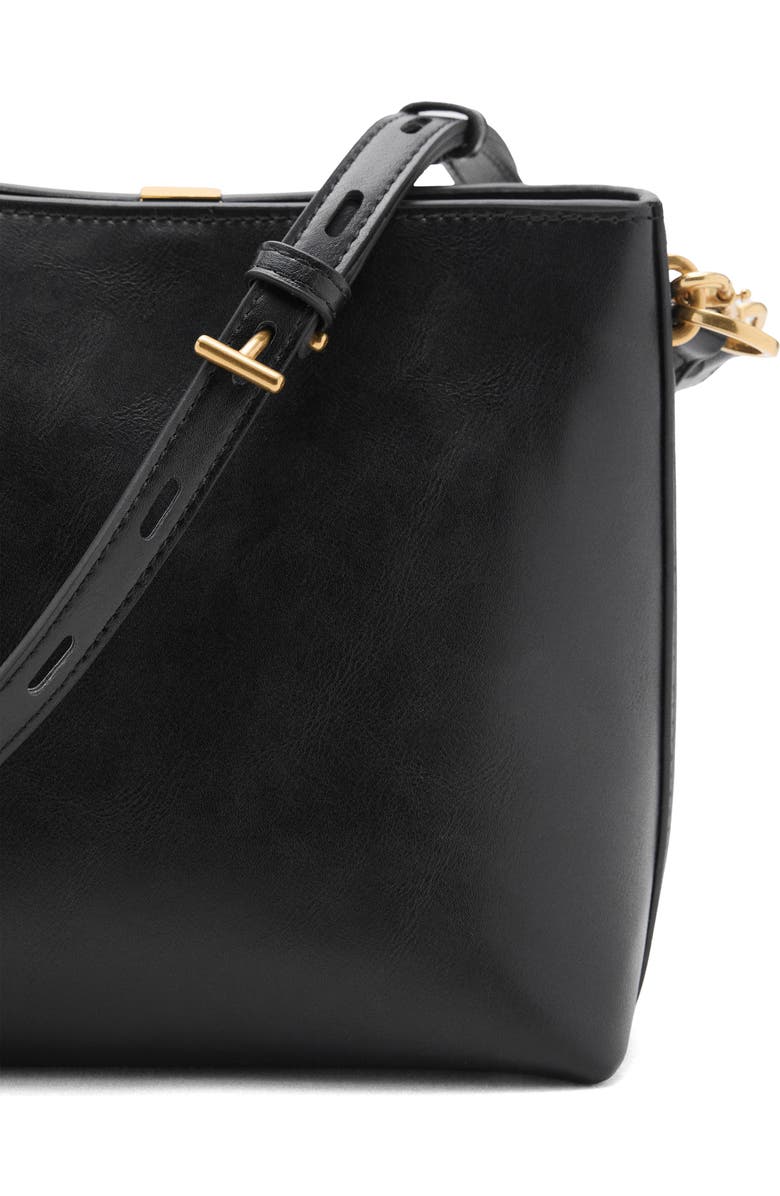 MANGO Faux Leather Bucket Bag, Alternate, color,