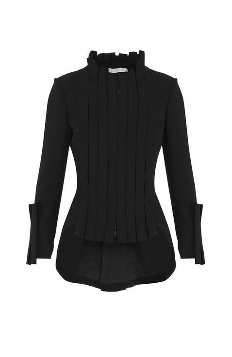 Women's Jacket  Secret White Stylish Cotton Jacket With Tailored Cut And Silver Buttons