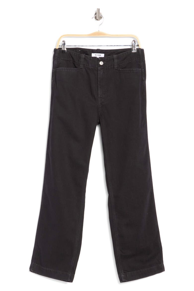 The Slacker High Waist Straight Leg Jeans, Alternate, color, BLACK STONE