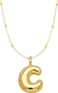 Emma Rae 14K Gold Plated Bubble Initial Pendant Necklace