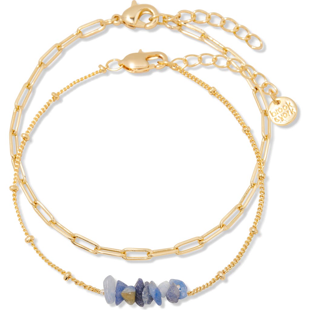 Brook & York Brook And York Alex Stacked Bead & Link Bracelet Set In Gold December