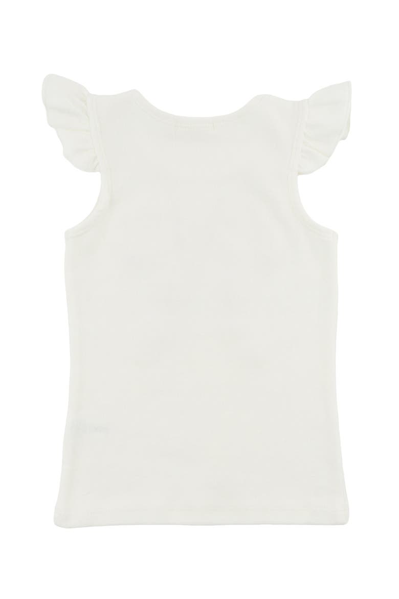Ruffle Bow Pink Silver-Fleck Tulle Flutter Tank, Alternate, color, Cream