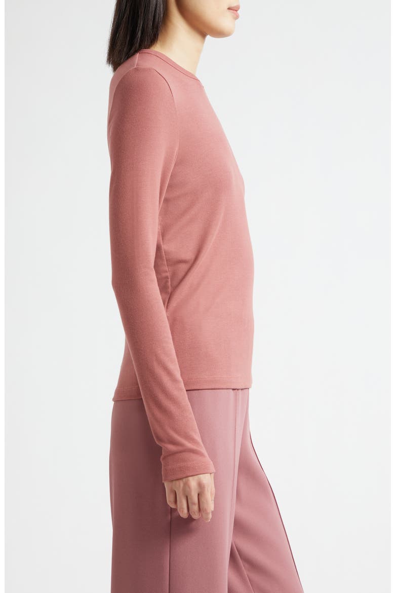 Luxe Long Sleeve Crewneck Top, Alternate, color, ROSE JAM