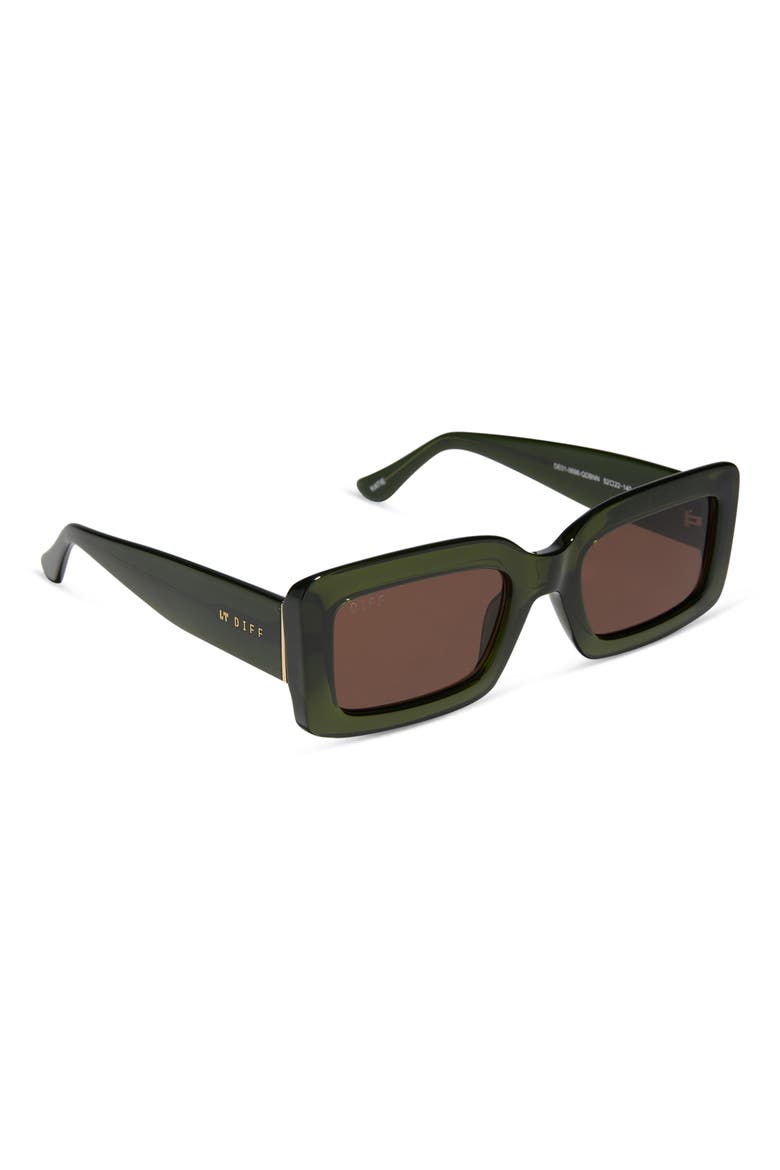 Katie 52mm Gradient Rectangle Sunglasses, Alternate, color, MILKY OLIVE