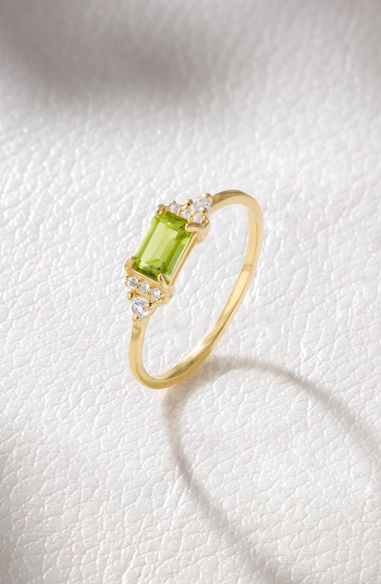 YS GEMS Baguette & Round Mix Gemstone Ring, Alternate, color, Green