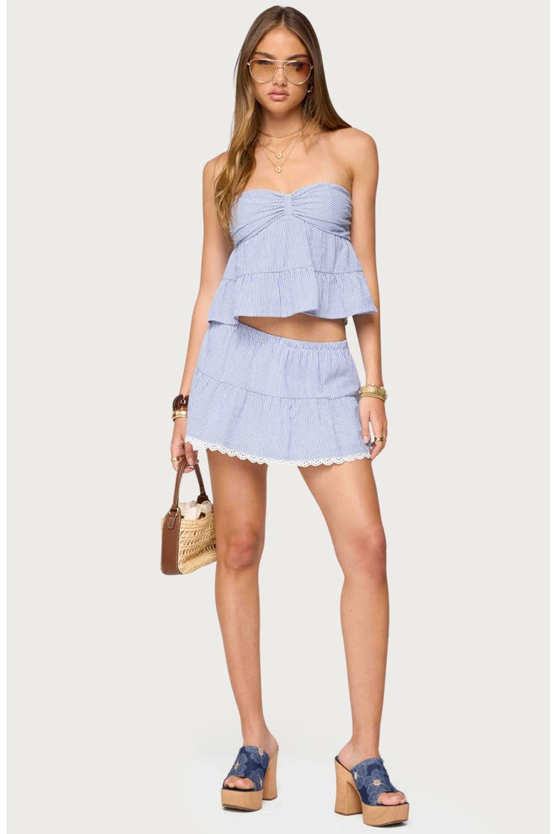 Dora Stripe Strapless Top, Alternate, color, BLUE-AND-WHITE