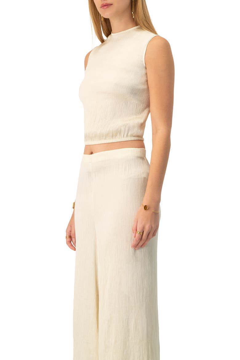 Sleeveless Round Neck Top, Alternate, color, Ivory