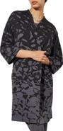 Ming Wang Floral Jacquard Belted Jacket