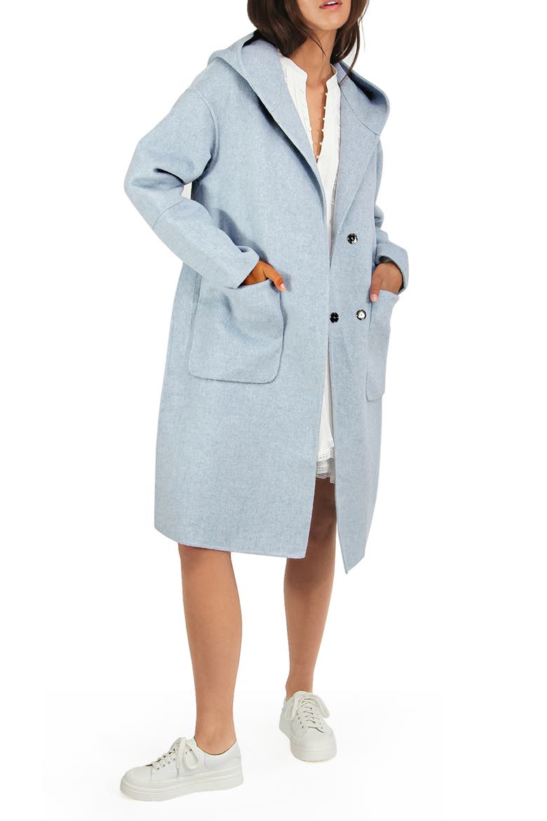 Walk This Way Wool Blend Coat, Main, color, LIGHT BLUE