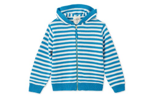 Vild House Of Little Organic Knit Cardigan In Blue Striped