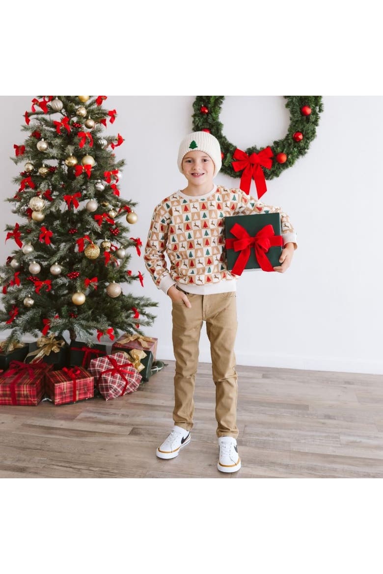 Tree Patch Christmas Beanie, Alternate, color, Natural