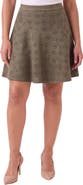 Bagatelle Laser Cut Faux Suede Miniskirt