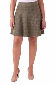 Laser Cut Faux Suede Miniskirt