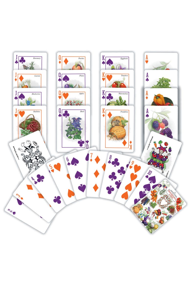 Fruits, Vegetables & Herbs Playing Cards, Alternate, color, Multicolor